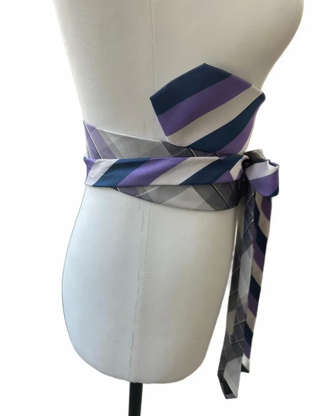 Upcycled Silk Necktie Obi Belt | Handmade Corset Style Belt | One-of-a-Kind | OS